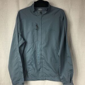Tri Mountain Medium light blue black accents  zipper front light jacket wind